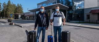 Med munskydd från Luleå airport i coronatider