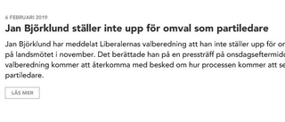 Liberalerna: Björklund avgår