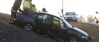 Bilen voltade - förare oskadd