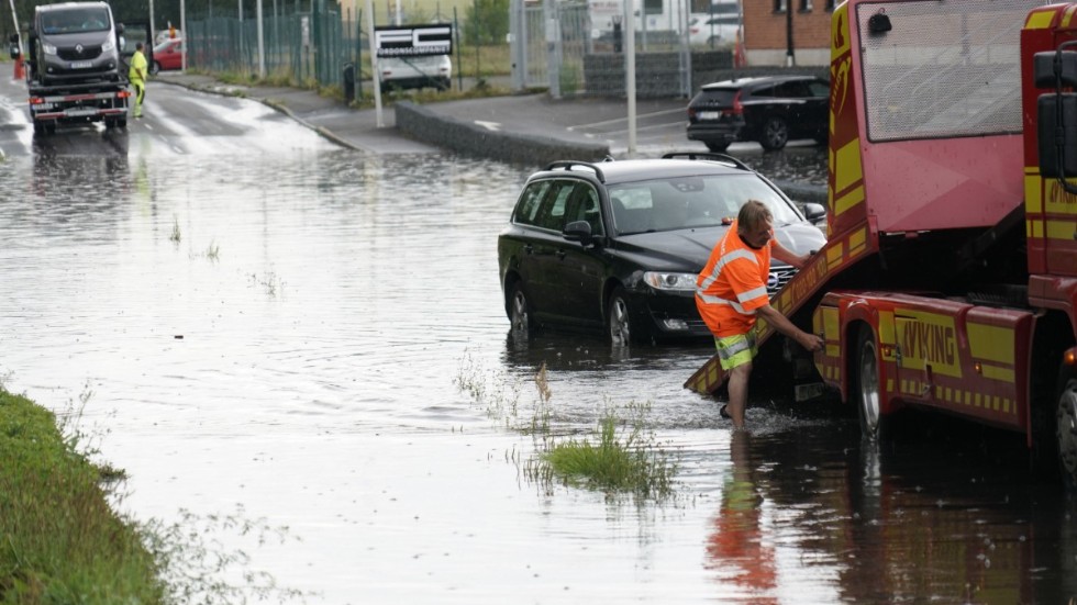 Kristianstad drabbades på onsdagen av ett kraftigt oväder.