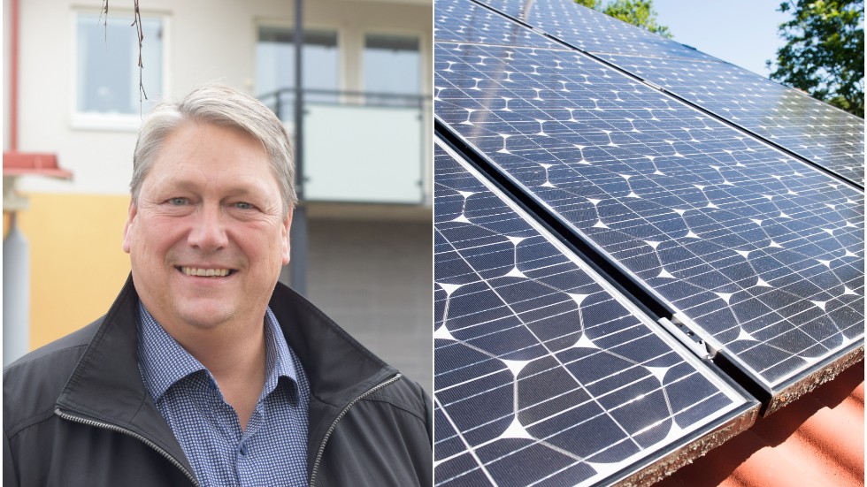 Vi har satt av sex miljoner kronor som investeringsmedel för solceller och andra energisparande åtgärder, säger Jonas Arpzell, ekonomichef på Ydre kommun.