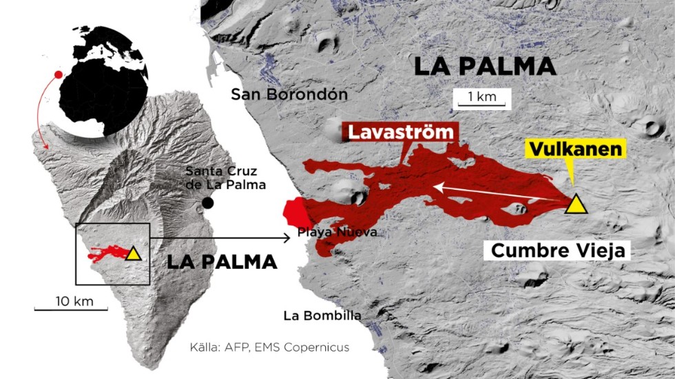 Webbkarta med lavaströmmen