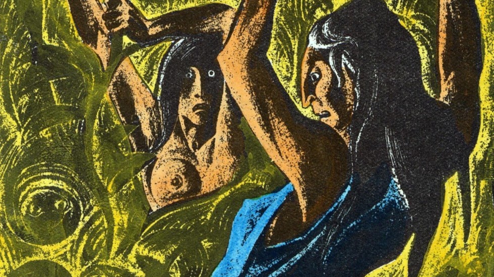 Novellen "Den gula tapeten", som till stor del utspelas i ett rum med märkligt mönstrade väggar, har beskrivits som både gotisk och feministisk. Här illustrerad av Lynd Ward, cirka 1935. Arkivbild.