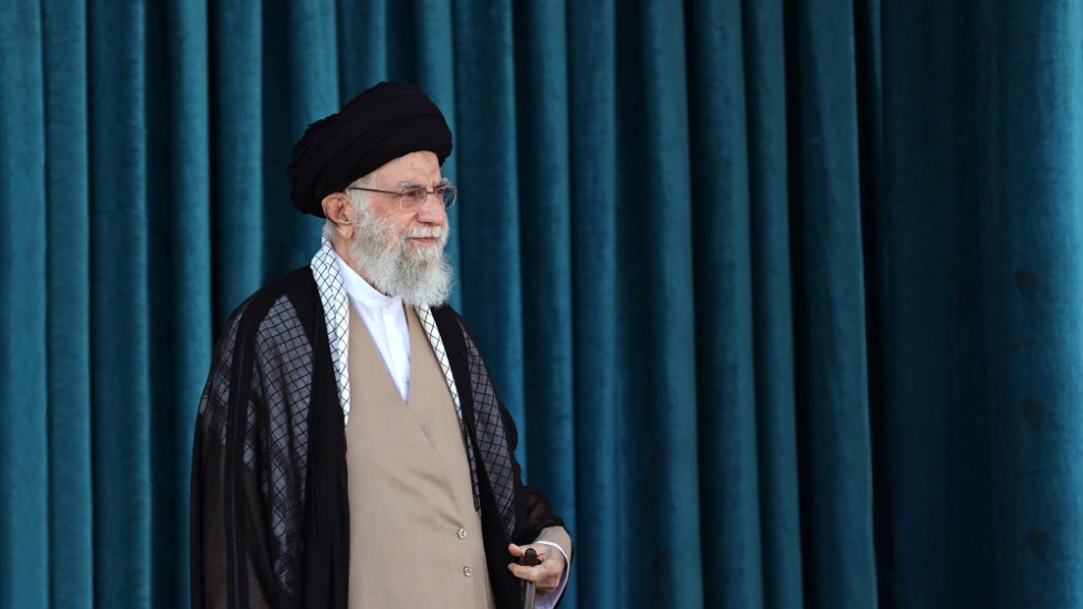 Irans högste ledare Ali Khamenei i ett tal den 3 oktober, samtidigt som protesterna pågår i Iran.
