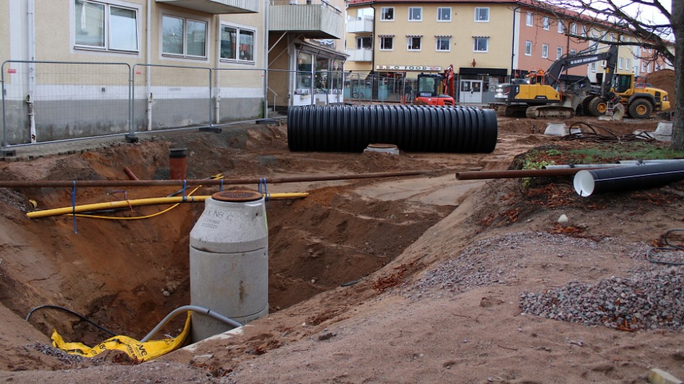 VA-sanering på Tors Plan i Hultsfred.