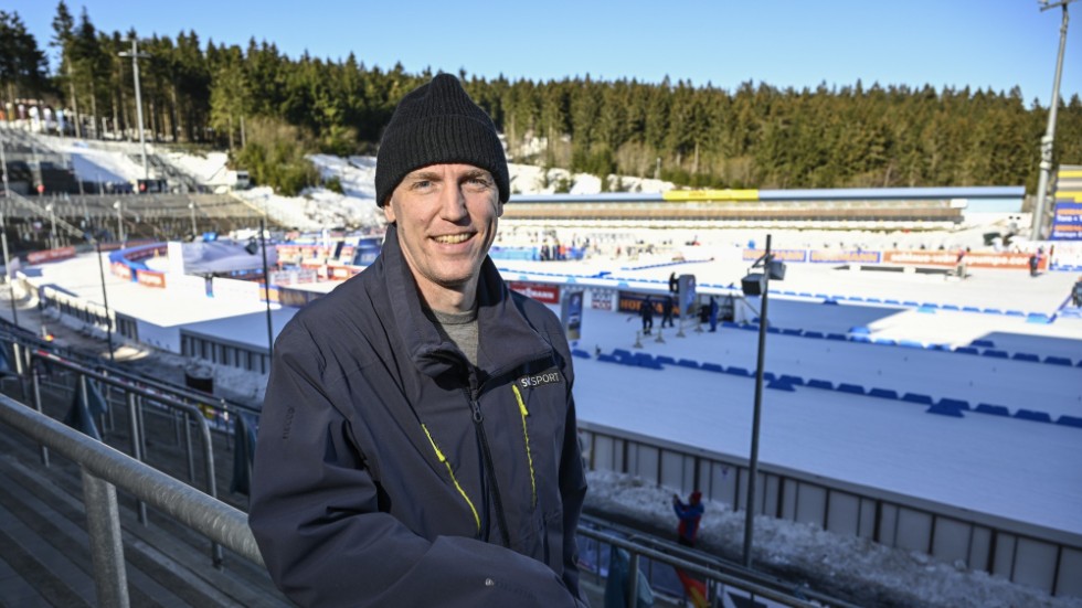 SVT-experten Björn Ferry under VM i Oberhof.