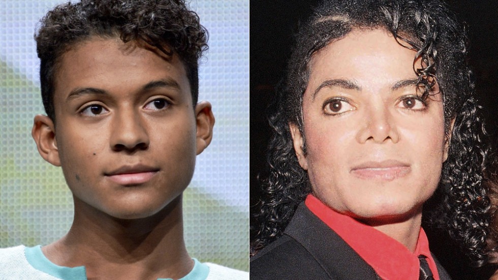 Jaafar Jackson till vänster och Michael Jackson till höger. Arkivbild.