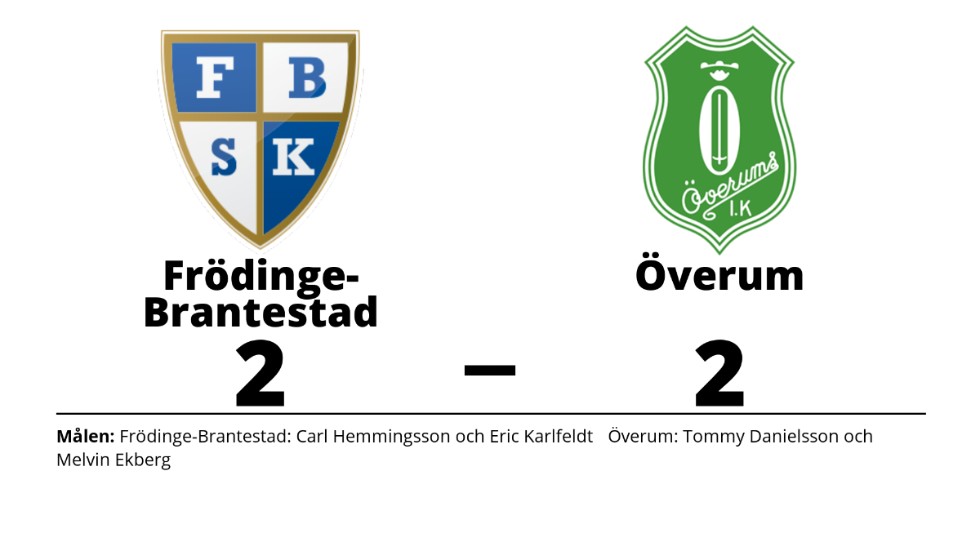 Frödinge/ Brant SK spelade lika mot Överums IK