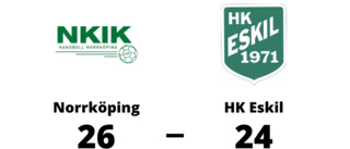 Seger med 26-24 för Norrköping mot HK Eskil