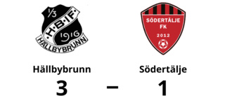 Hällbybrunn vann med 3-1 mot Södertälje