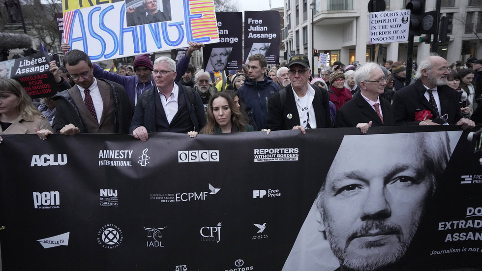 En av flera demonstrationer med kravet att frige Julian Assange. Arkivbild