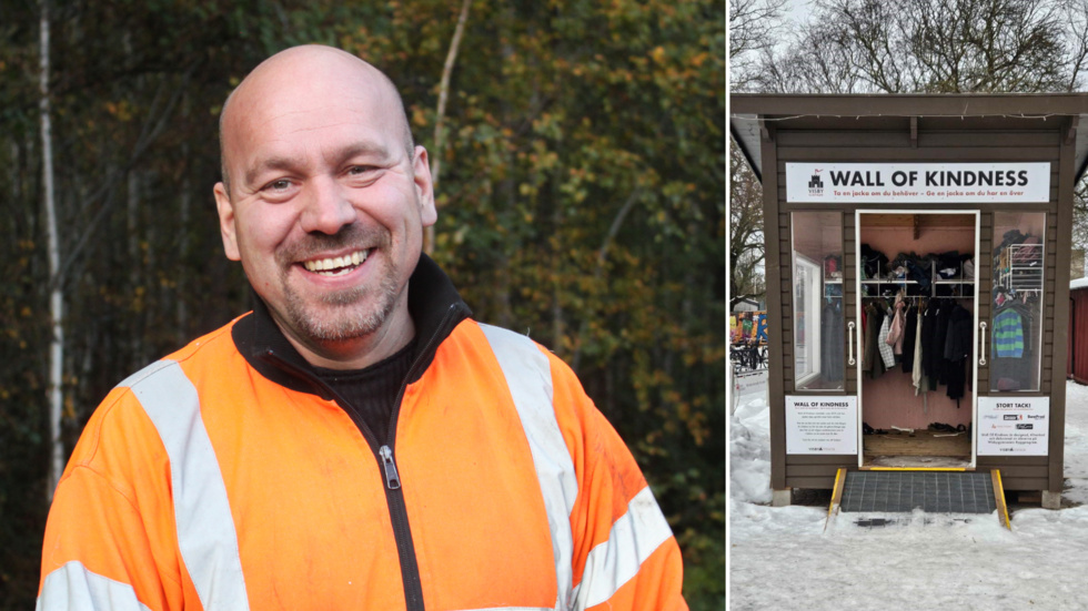 Johan Tildemyr vill ställa en välgörenhetsbod på torget i Vimmerby med varma kläder åt behövande.