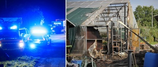 Skador på plantskolan efter nattens brand – håller stängt