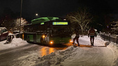 Uppsalabuss fastnade i blixthalkan: "Obehaglig situation"