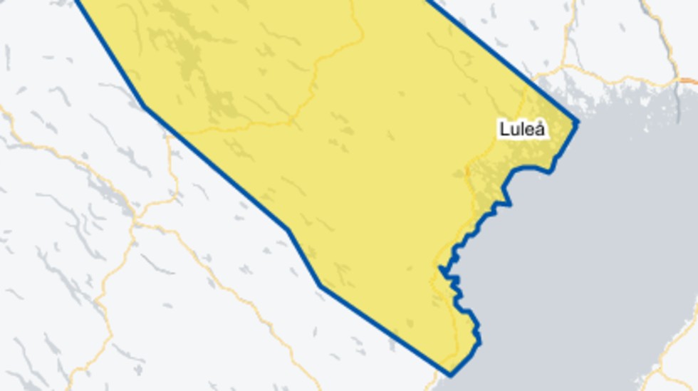 The northeastern part of Västerbotten will be affected together with large parts of Norrbotten.