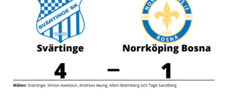 Svärtinge segrade mot Norrköping Bosna på hemmaplan