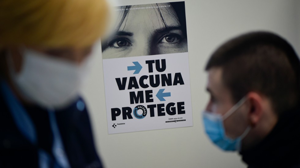Vaccinmottagning i San Sebastián i norra Spanien. Arkivbild.