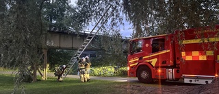 Brand på järnväg i Motala     