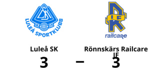 Luleå SK tog en poäng mot Rönnskärs Railcare IF