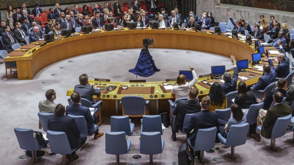 FN:s säkerhetsråd där skribenten inte tycker att Ryssland hör hemma.
