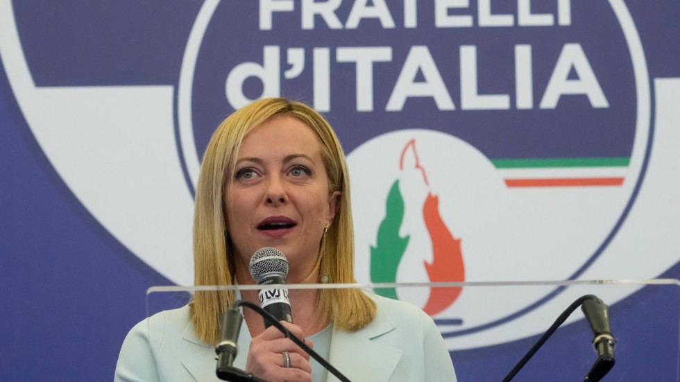 Ytterhögerpartiet Italiens bröders partiledare Giorgia Meloni