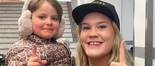 Noomi, 5, fick fira sin guldhjältinna Allis Nyström