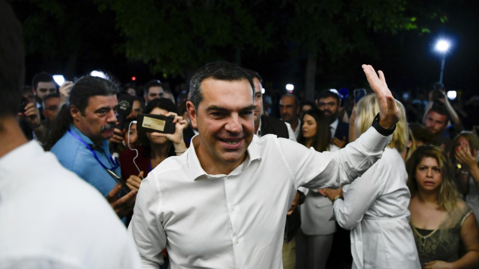 Alexis Tsipras, partiledare för det grekiska vänsterpartiet Syriza, avgår. Arkivbild.