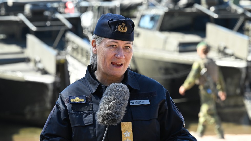 Marinchefen Ewa Skoog Haslum deltog liksom ÖB Micael Bydén vid övningarna med Finland, Storbritannien och andra NATO-länder i Aurora 23.