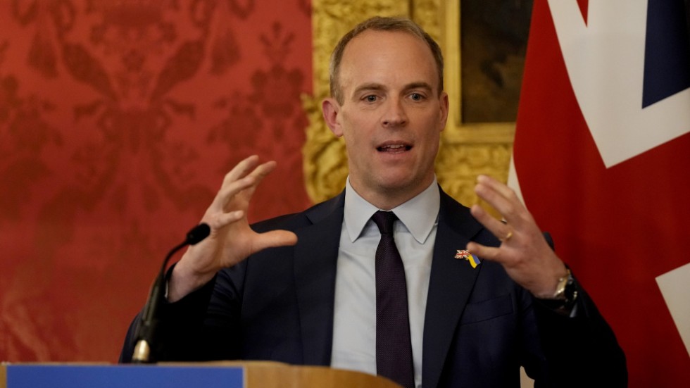 Dominic Raab i London den 20 mars. Arkivbild.