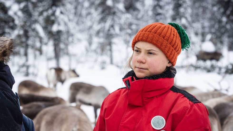 Signaturen "Realist" vill hedra Greta Thunberg för hennes engagemang för Kallakgruvan.
Bilden: Greta Thunberg och Fridays for future besökte Kallak och Jokkmokk i februari.