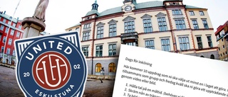 Kommunen stoppar sponsringen av Eskilstuna United efter inkilningen
