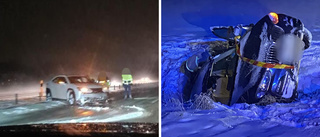 Flera trafikolyckor på kort tid i snön och halkan
