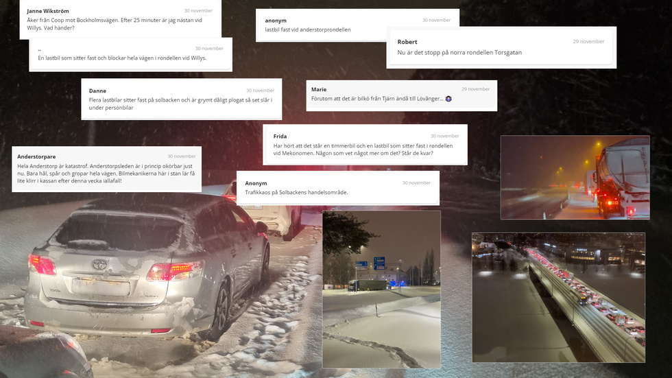 Ett axplock av de kommentarer och bilder som kom in under snöovädret. 