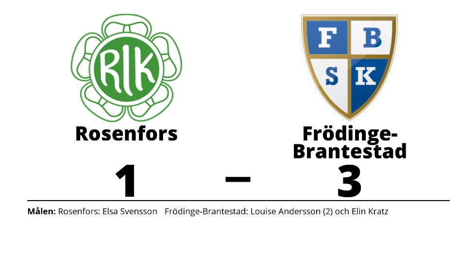 Rosenfors IK (9-m) förlorade mot Frödinge-Brantestad SK (9-m)