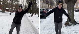 Här åker reportern skridskor – på gatorna mitt i Linköping