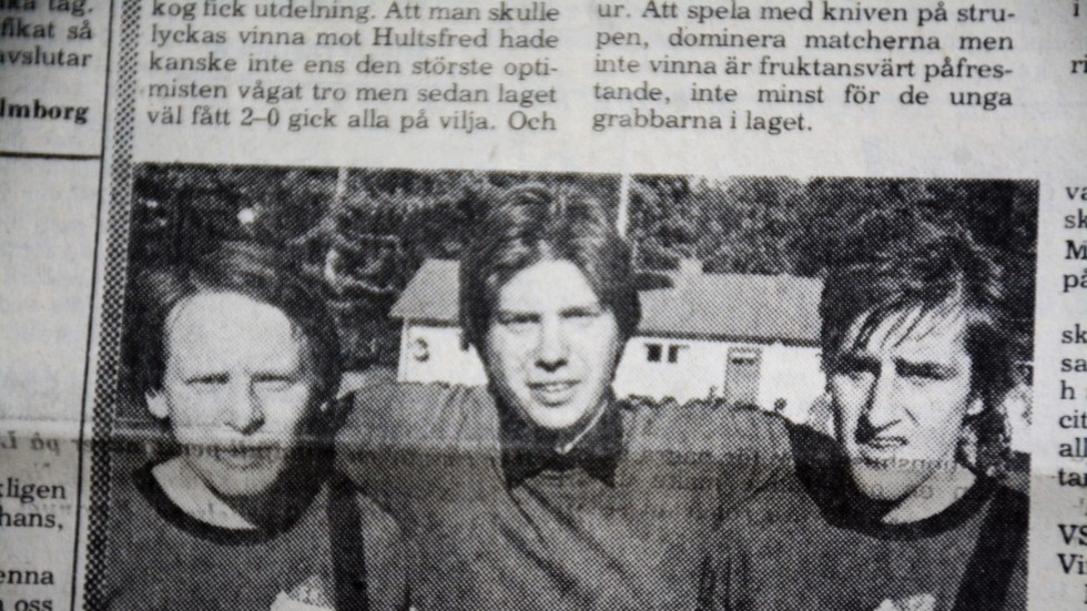 1977 års upplaga av SK Lojal, Björn Jonsson står längst till vänster. 