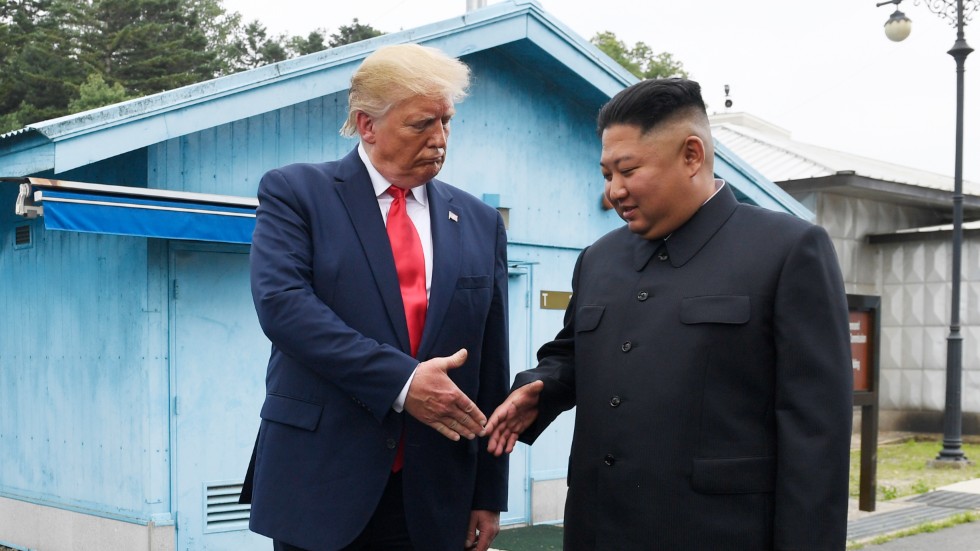 USA:s president Donald Trump mötte 2019 Nordkoreas diktator Kim Jong-Un i Panmunjom på gränsen mellan Nordkorea och Sydkorea.