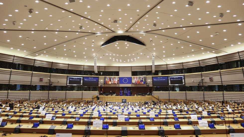 EU-parlamentets sessionssal i Bryssel. Arkivfoto.