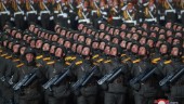 Militär nattparad i Nordkorea