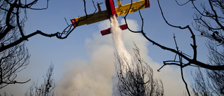 Skogsbrand härjar nära grekiska byar