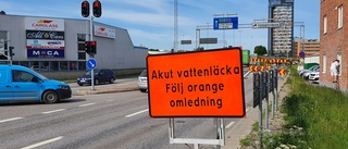 Väg mot Tornby avstängd på grund av vattenläcka