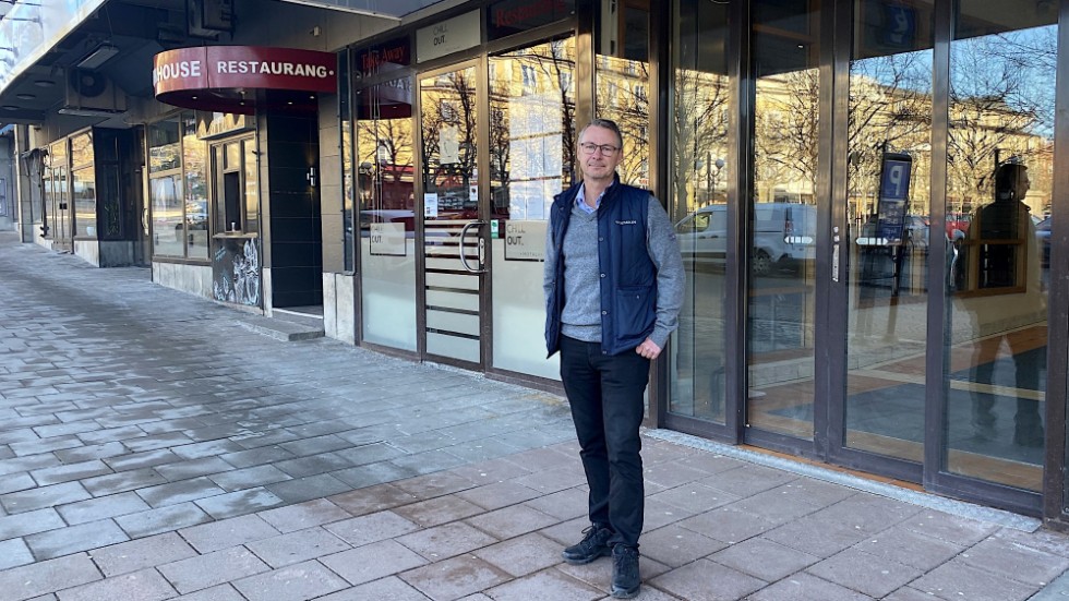 Thomas Andersson, fastighetsförvaltare på Vasaparken, ser positivt på Motala som handelsstad.