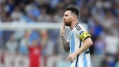 Messis utbrott tryckt på tröjor i Argentina