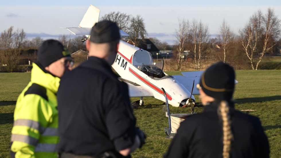 Ett mindre flygplan havererade i samband med landning under lördagen.