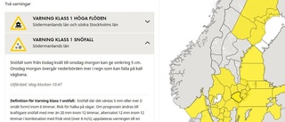 SMHI varnar för snöfall i Sörmland