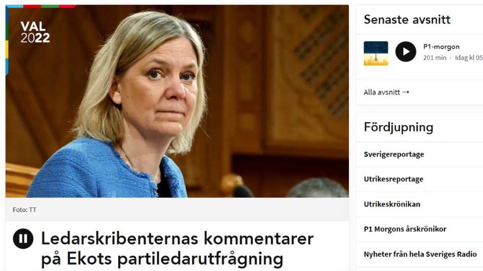 Under tisdagen var det Socialdemokraternas partiordförande och statsminister Magdalena Anderssons tur att svara Monica Saarinens och Johar Bendjellouls tuffa frågor i P1 Morgon.
