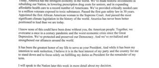 Joe Bidens brev där han meddelar sitt avhopp