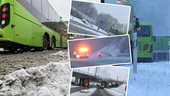 Bärgningsarbete i timmar – snön orsakade kaos