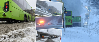 Bärgningsarbete i timmar – snön orsakade kaos
