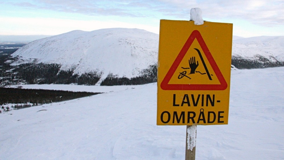 Varning för betydande lavinfara i södra Jämtlandsfjällen, västra Vindelfjällen och Abisko/Rikgränsfjällen. Arkivbild.